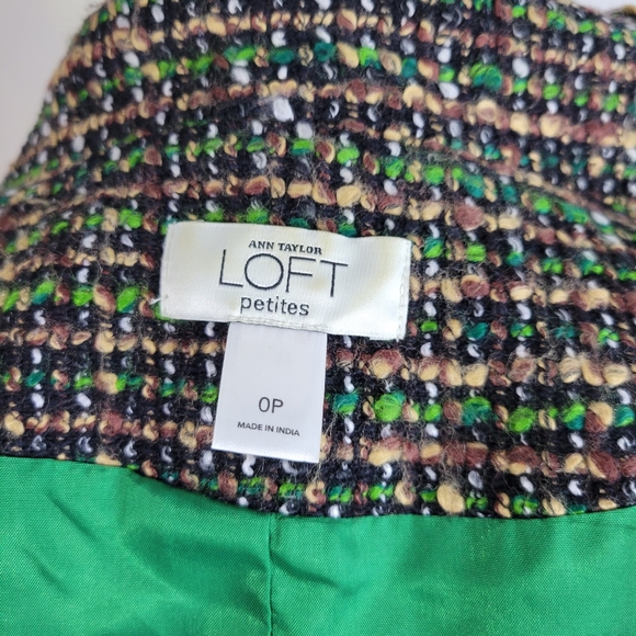 Womans Anne Taylor Loft Petites Cropped Wool Blend Blazer/Jacket Size 0 petitie - Picture 8 of 11